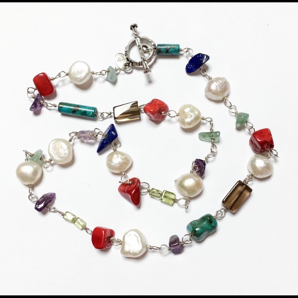 SILPADA 925 Multi-Stone Multi-Color Necklace N1033 - Picture 2 of 3